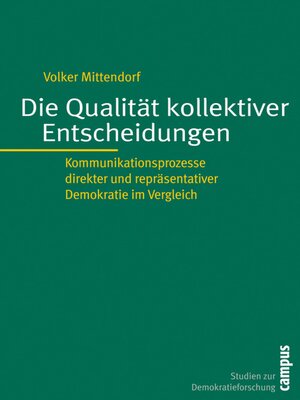 cover image of Die Qualität kollektiver Entscheidungen